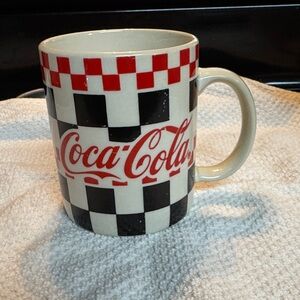 Coca Cola Red, Black & White Checkerboard Mug 1996